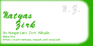 matyas zirk business card
